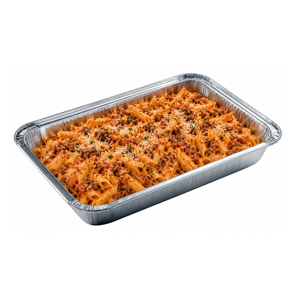 Penne Pasta Bolognese, with Parmesan Cream & Basil Pesto