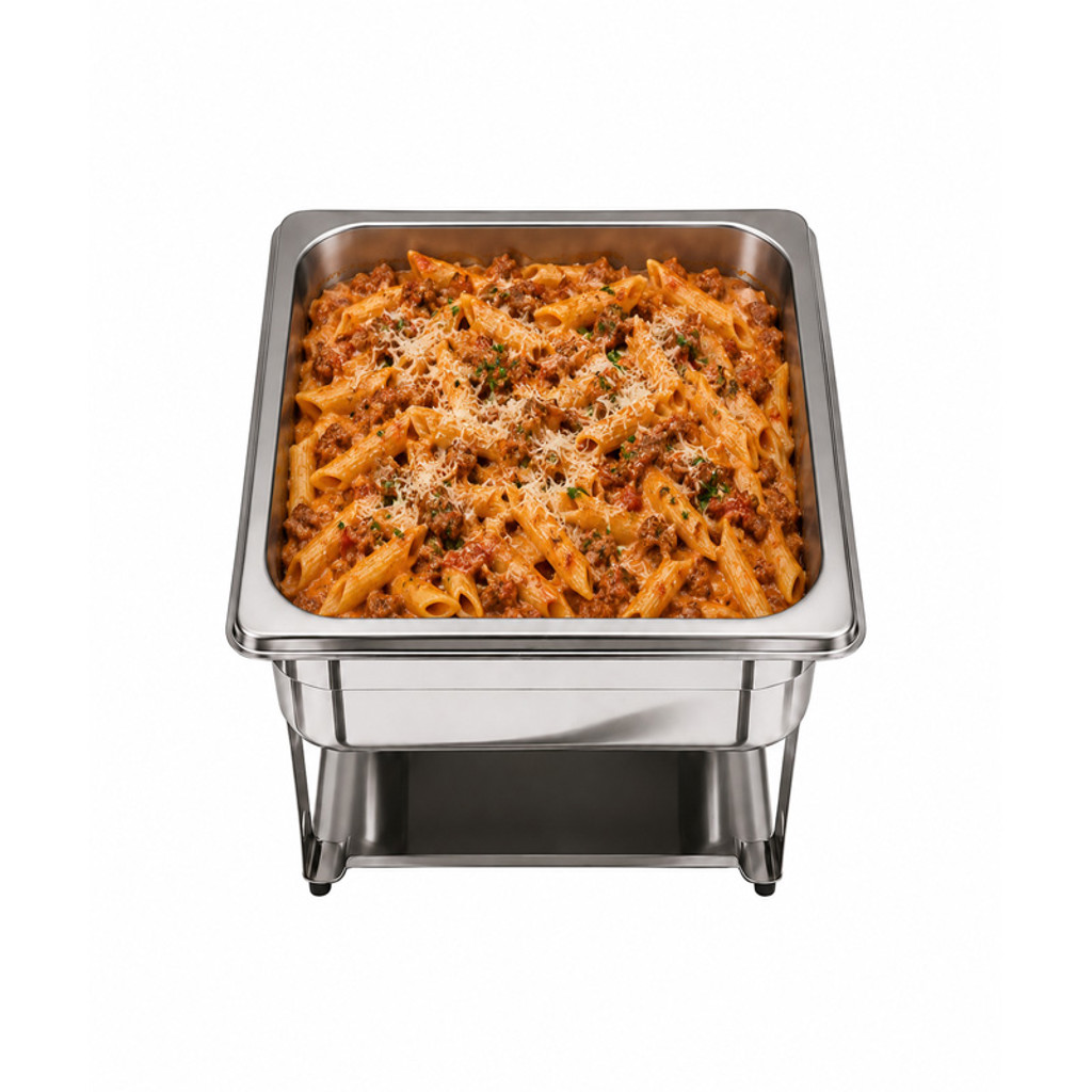 Penne Pasta Bolognese, with Parmesan Cream & Basil Pesto