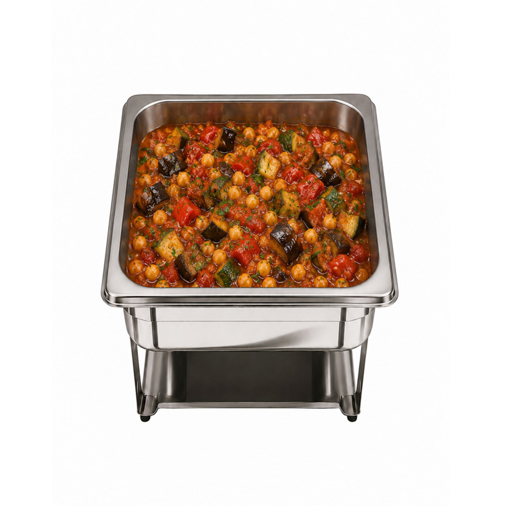 Spiced Chick Pea Stew with Roast Aubergine, Courgette & Red Pepper (V)(VG)